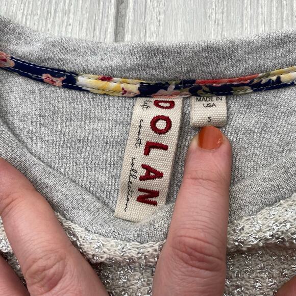 Dolan Anthropologie Women's Silver & White Crewneck Pullover Sweater Size Small - Picture 5 of 10